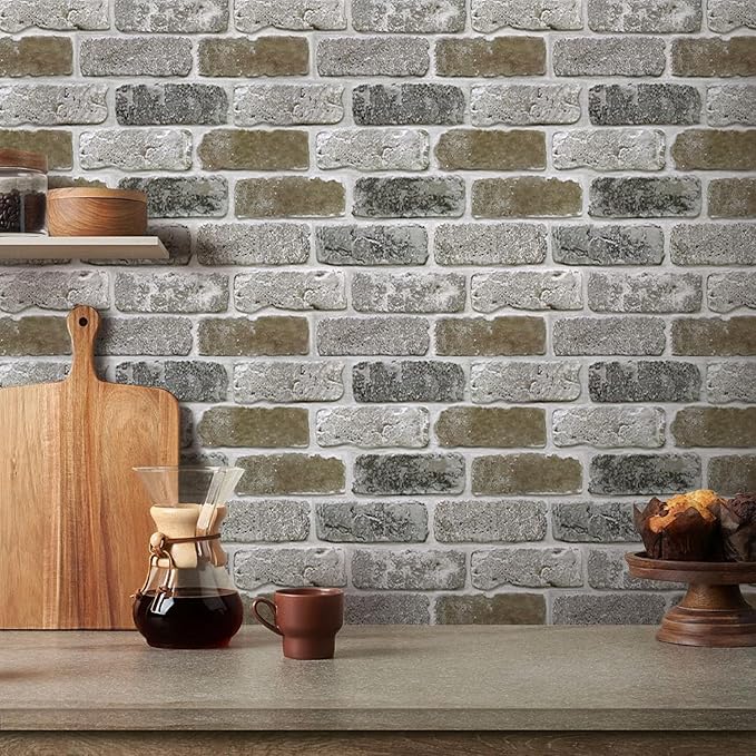 COMSTICKC 3D Faux Brick Wall Panel Peel and Stick, Small Size, Ultra-Light PVC