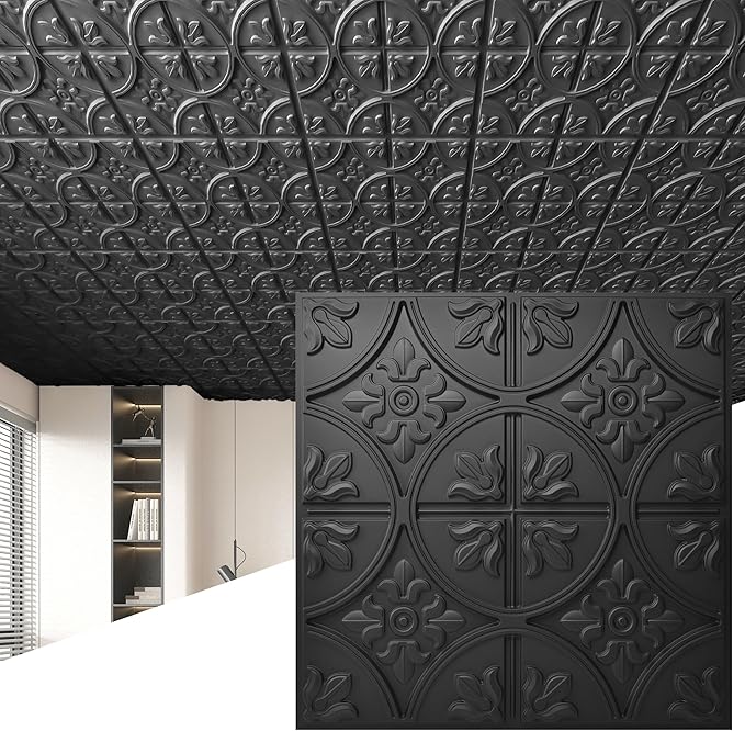 Art3d Drop Ceiling Tiles 24x24in., Wainscoting Panels Glue Up 2ft x 2ft