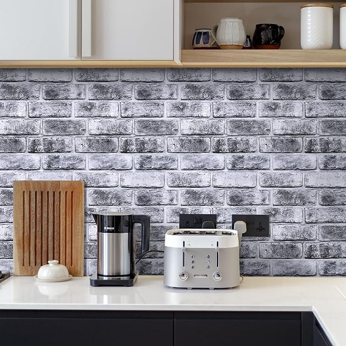 Commomy 3D Faux Brick Wall Panels Peel and Stick