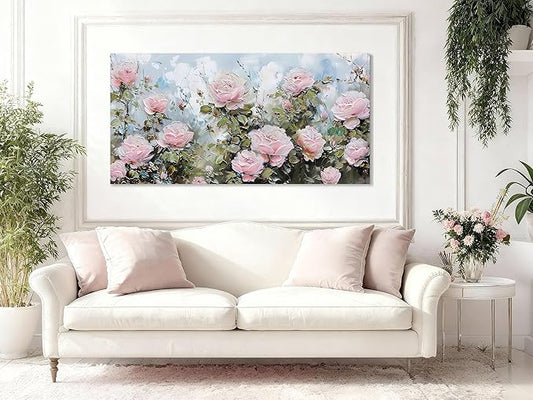 Ardemy Flower Wall Art Canvas Art Wall Decor, Floral Painting Textured Picture
