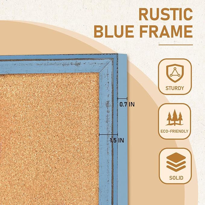 DOLLAR BOSS Cork Boards for Walls, 36 X 24 Inches Bulletin Board Decorative