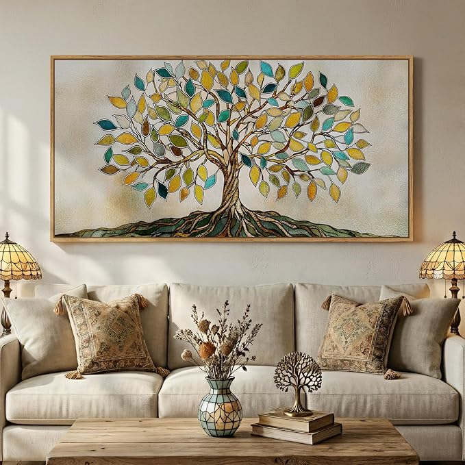 Large Framed Tree of Life Wall Art