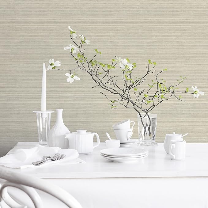 Norwall Imitation Grasscloth Wallpaper in Taupe