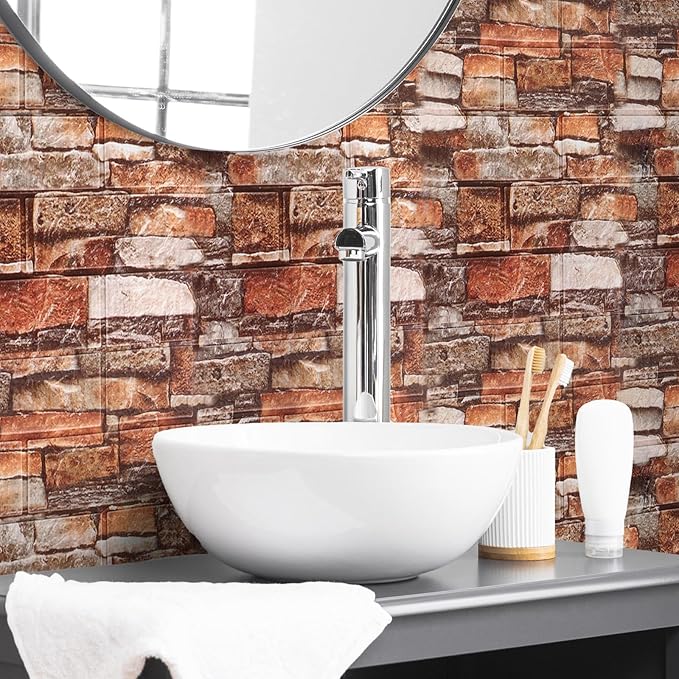 20PCS 3D Wall Panels Peel and Stick Foam, Self-Adhesive Decorative 3D Brick