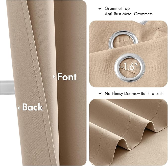 MIULEE Blackout Curtains for Bedroom Living Room 2 Panels, Thermal Insulated