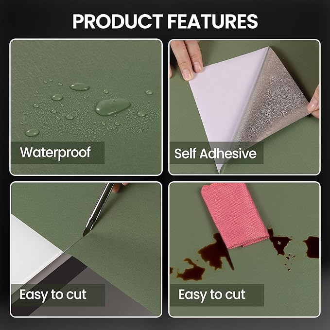 practicalWs Green Contact Paper Peel and Stick Wallpaper