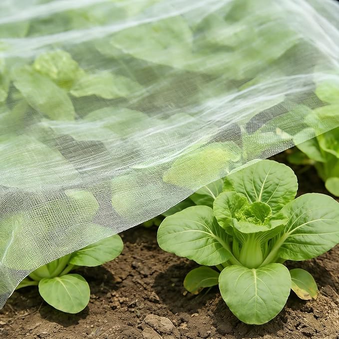 Garden Netting, 4'x25' Plant Netting Pest Barrier Bird Mosquito Net for Garden Protection, Garden Plant Cover Row Cover Raised Bed Screen Mesh for Vegetables Fruits Flowers Crops Plants Greenhouse