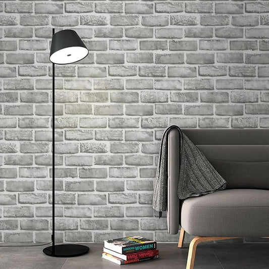 Guvana Grey Brick Wallpaper Peel and Stick Wallpaper 3D Brick Contact Paper
