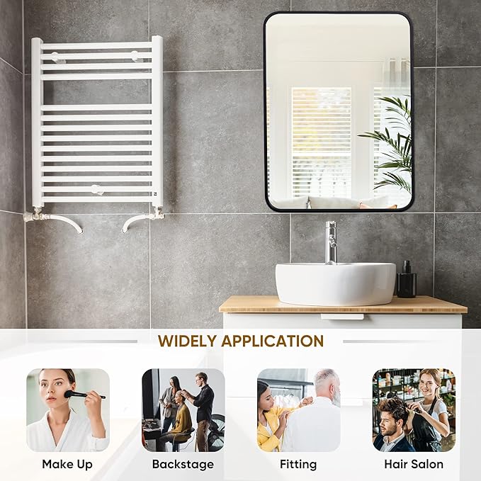 ZenStyle 2 Packs Black Metal Framed Rectangular Wall Mirror 22" x 30" Bathroom