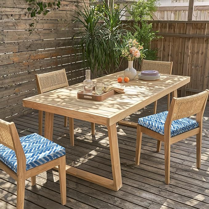 LVTXIII Outdoor Chair Cushions, Fade-Resistant Patio Furniture Cushions Outdoor Square Corner Chair Pads with Ties for Dining Chairs and Garden Furniture Decoration, 18.5"x16"x2" Set of 2, Blue Bricks