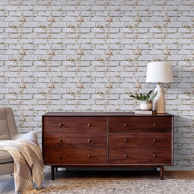 COMSTICKC 3D Faux Brick Wall Panels Peel and Stick, Small Size Self Adhesive