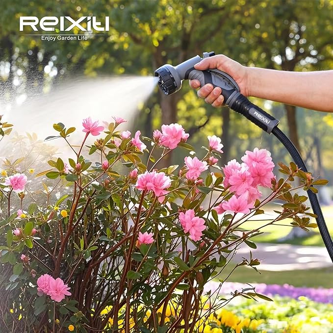 Relxitl Garden Hose 10FT, Flexible Water Hose, Ultra Lightweight Non-Expanding hose, Leak proof, Pressure Resistant for Yard, Outdoor (Black, 10FT)