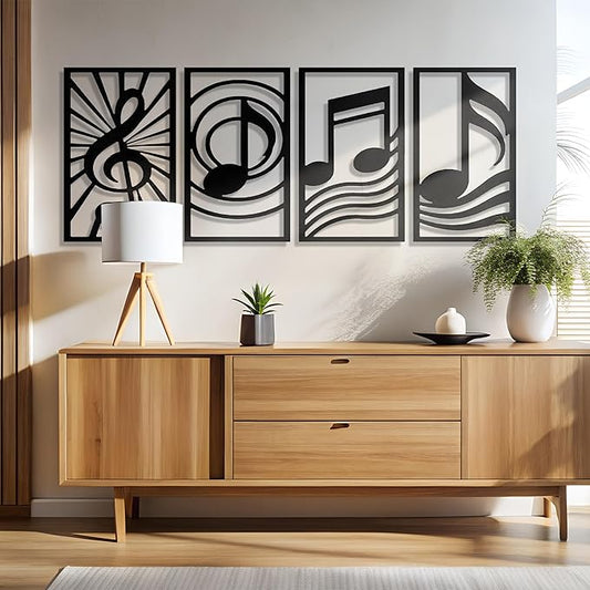 GALLERY GRACE Metal Wall Art Decor – 11" x 16" Set of 4 Single Line Abstract