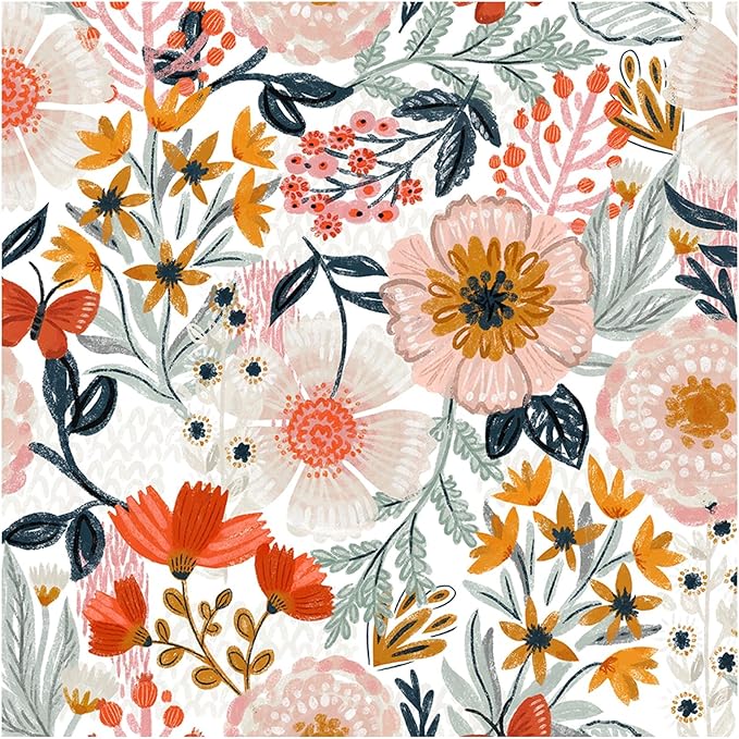 HAOKHOME Boho Peel and Stick Wallpaper Floral Wall Paper Removable