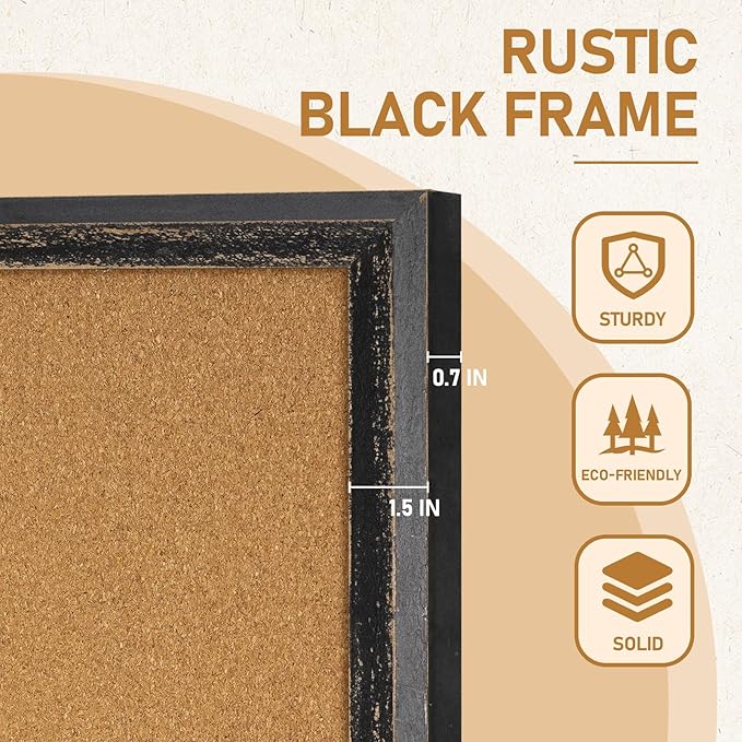 DOLLAR BOSS Cork Board for Office 36 X 24 Inches Cork Boards for Walls Bulletin