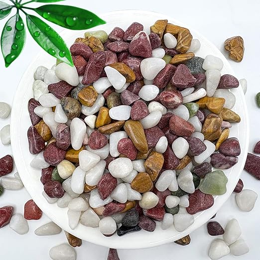 SIDONG 5 LB Natural Gravel Pebbles, 2/5 Inch Small Pea Gravel Stones, Decorative River Rocks for Succulents, Aquariums, Vases, Indoor Plants, Garden Landscaping, DIY