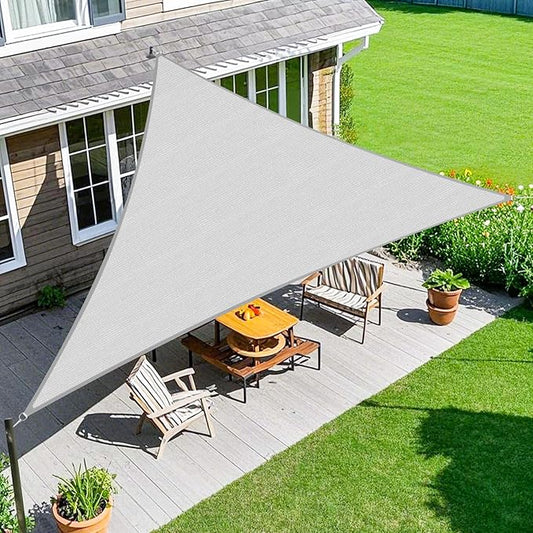 Amagenix Sun Shade Sail 5'X6'X8' Curved Edge Outdoor Shade Canopy Light Grey Breathable 95% UV Block Shade Cloth for Patio Garden Backyard (We Make Custom Size)
