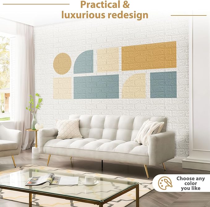 JOLOV 20 PCS 3D Wall Panels Peel and Stick