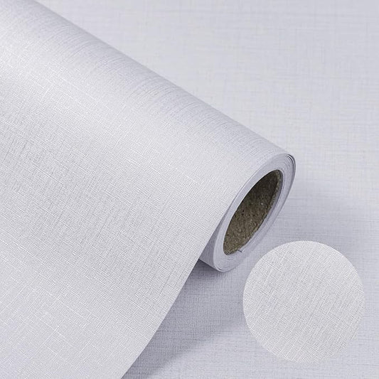 White Wallpaper Grasscloth Peel and Stick Wallpaper 15.7"x 196" Fabric Contact