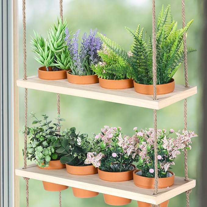 FillTouch 3 Tiered Hanging Herb Planters Hanging Herb Garden Wall