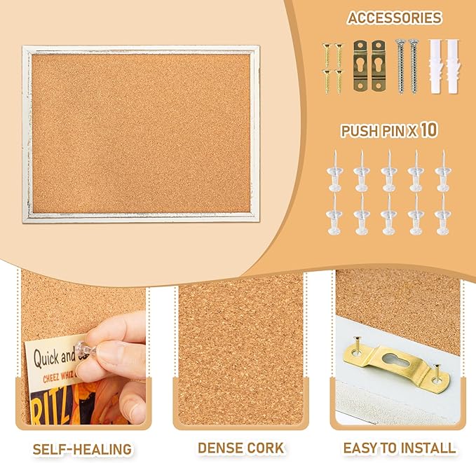 DOLLAR BOSS White Cork Board for Wall