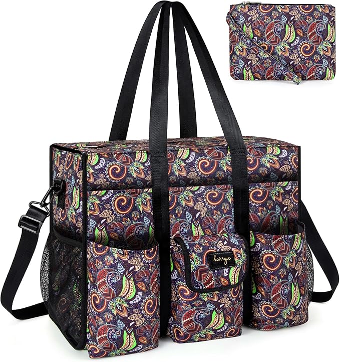 Utility Tote - Water Resistant with 19 Exterior/Interior Pockets - Large Women/Teacher/Work Bag