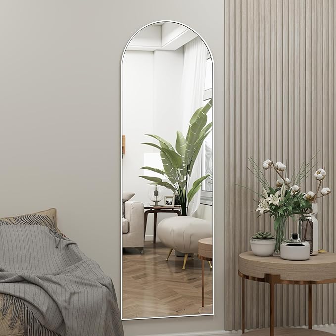 Arched Full Length Door Mirror 14x48, Metal Frame
