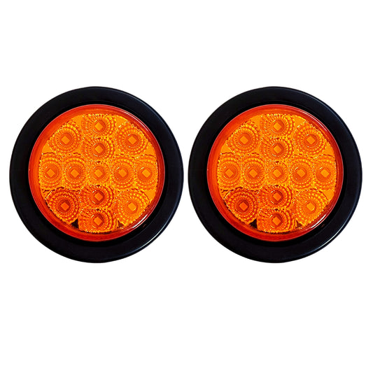 All Star Truck Parts LED Clearance Side Marker Lights Kit, 2.5in Round, 2x Amber, Model ASA2513A2, Waterproof, 12V Sealed