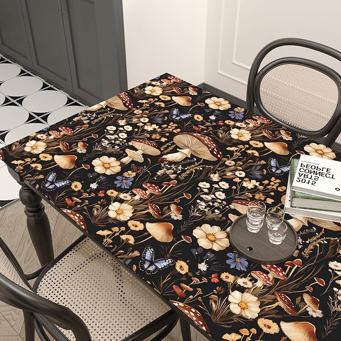 BOKEBEVE Extra Long Mushroom Peel and Stick Wallpaper Vintage Wallpaper Floral
