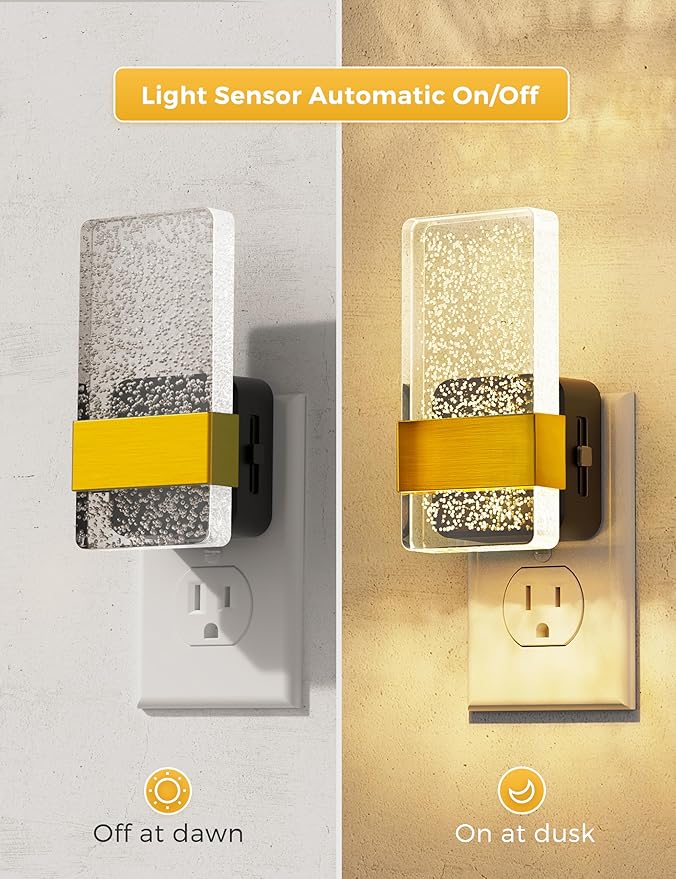 L LOHAS LED Night Lights Plug Into Wall, 2 Pack Plug in Night Light LED
