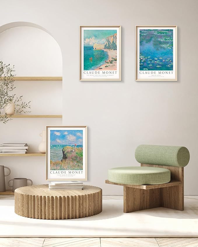 HesenDot Claude Monet Framed Wall Art, 12x16in High Framed Canvas Prints