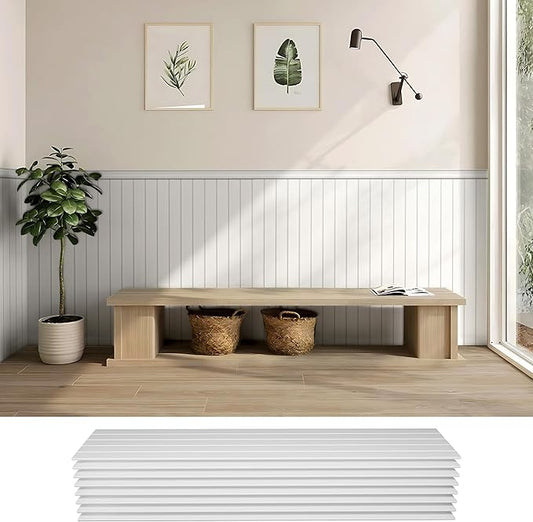 PS Wainscoting Wall Panel Kit, Paintable Waterproof PS Panels
