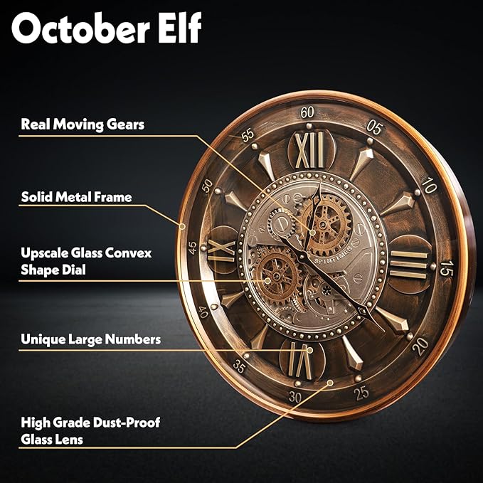October Elf 24 Inch Wall Clock