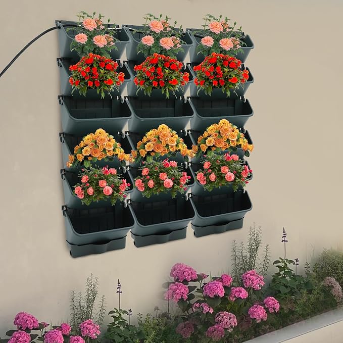 18 Pots Self-Watering Vertical Garden Planter Wall Mounted,
