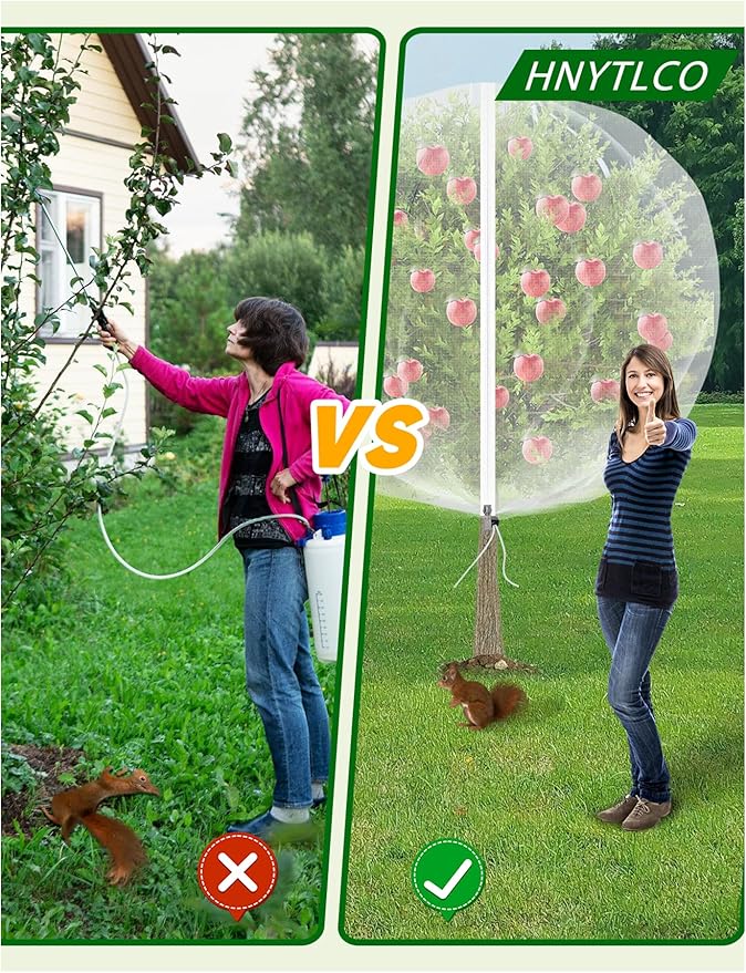 Large Fruit Trees Netting Cicadas - 2Pcs 8X5.3FT with Zipper and Drawstring,Bird Mesh Covers for Blueberry Bushes,Garden Apple Pear Peach Orange Tree Fruit Tomato Bug Plant Protection (2, 8X5.3 FT)