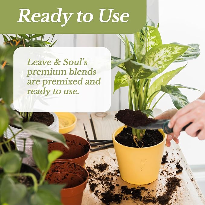 Professional Peace Lily Potting Soil Mix Large 2.2 Quarts Ready to Use, Premium Nutrient-Rich Blend for Indoor Peace Lily Plants, Peat Moss Coco Coir Perlite Dolomite, Well-Draining Soil Made in USA