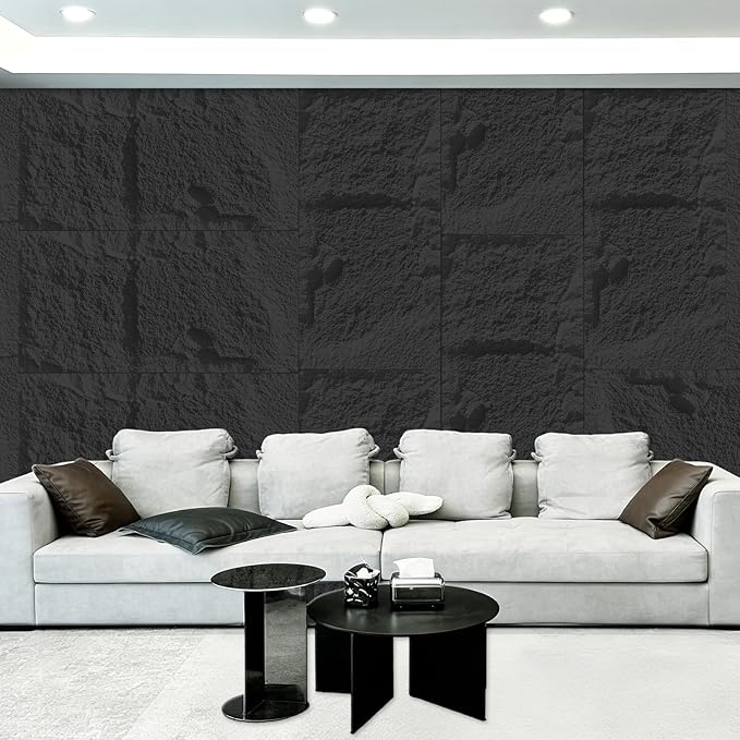 3D Faux Stone Wall Panels, Cement Texture Thicker Accent