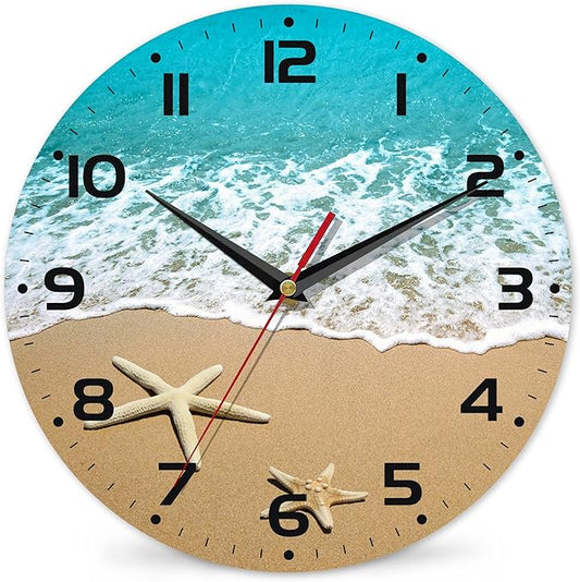 Starfish On A Beach Sand Wall Clock