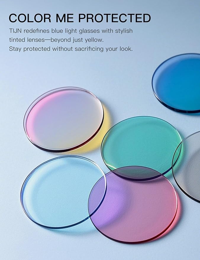 TIJN Olisa Blue Light Blocking Glasses for Women Men,Oval Glasses Frame Bluelight Glasses for Gaming/Computer/Screen