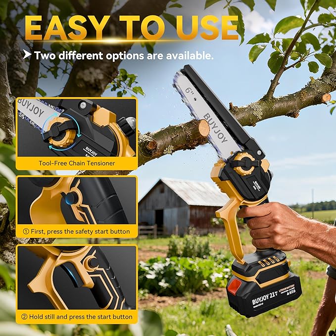 4-in-1 Pole Saw & Electric Pruning Shears, 1.4" Cutting Diameter Cordless Pruner, 6 Inch Chainsaw for Tree Trimming, 9.5ft Max Extension Pole, 2 x 4.0Ah Batteries, Battery Powered Pole Saw for Garden