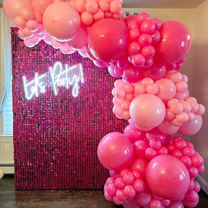 COKAOBE Hot Pink Shimmer Wall Backdrop, Photo Backdrops