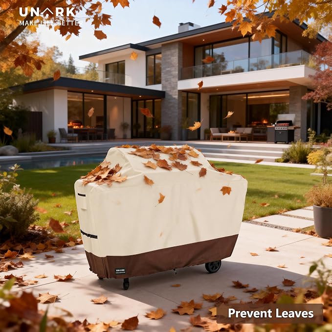 Extra Large Grill Cover for Outdoor Grill 72 Inch, Gas Grill Covers Heavy Duty Waterproof BBQ Covers for Outside, All Weather Protection Grill Cover 72 Inch 72" L x 27" W x 47" H Beige
