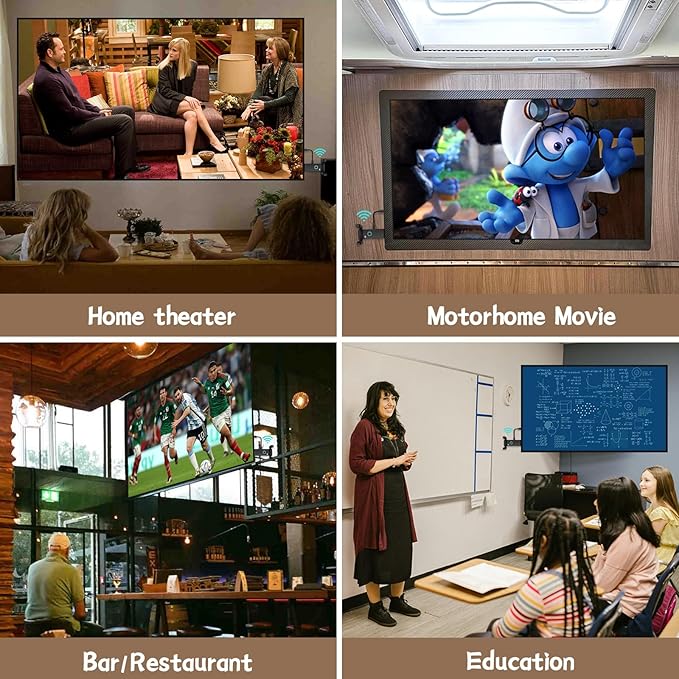 Wireless HDMI 4 Receivers and Transmitter,Up to 6 RXs,No Hot,Extender Plug and Play,165FT/50M,2.4/5G Wirelessly Simultaneous Expansion for Multiple Screens from Laptop and Camera to TVs,Projectors