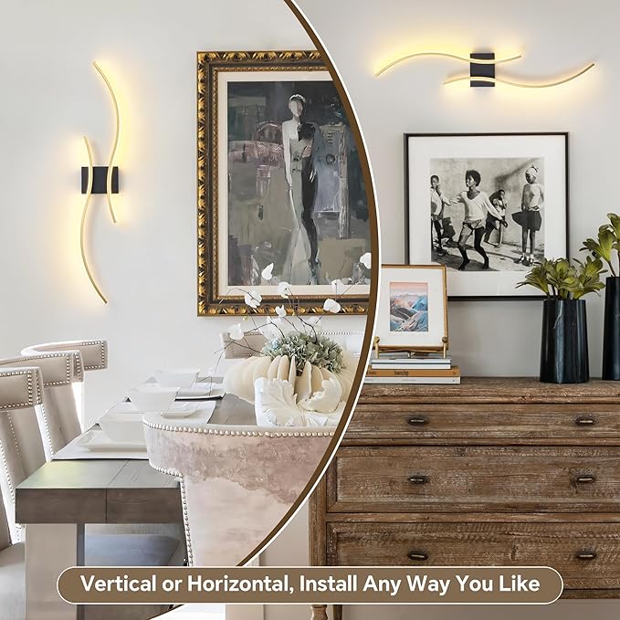 Battery Operated Wall Sconce Set of 2, Dimmable Modern LED Rechargeable Wall