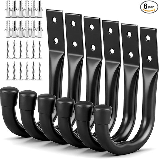 Heavy Duty Garage Storage Hooks, 6-piece Bike Hooks
