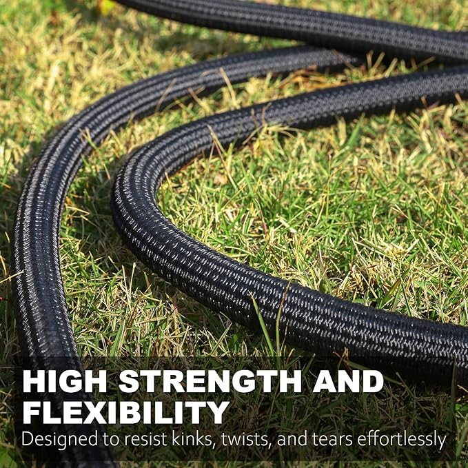 Relxitl Garden Hose 10FT, Flexible Water Hose, Ultra Lightweight Non-Expanding hose, Leak proof, Pressure Resistant for Yard, Outdoor (Black, 10FT)