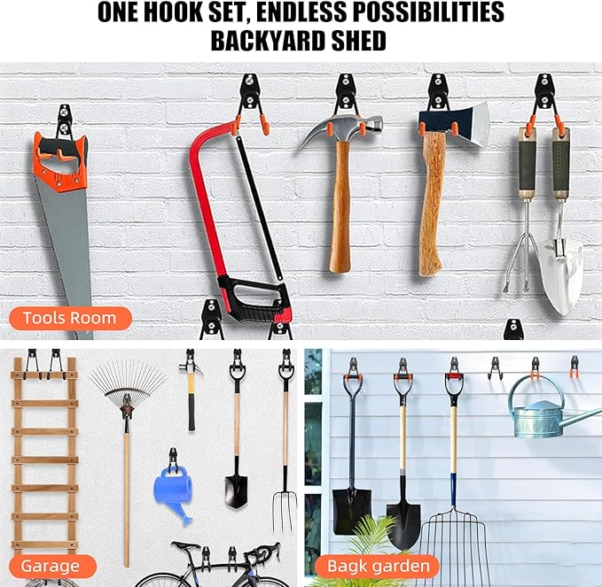 Garage Hooks, 4 Pack Wave Hooks