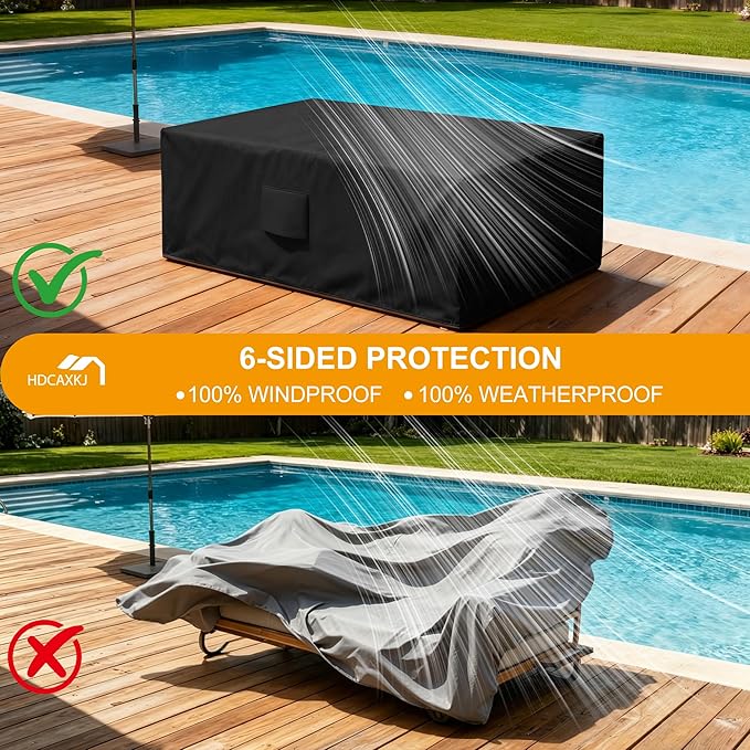 HDCAXKJ Patio Furniture Covers Waterproof Outdoor Couch Cover with Bottom Zipper Seal Heavy Duty Lawn Patio Sofa Cover Chair Loveseat Sectional Set Sofa Protector (Black & Brown, 78" Lx37 Wx35 H)
