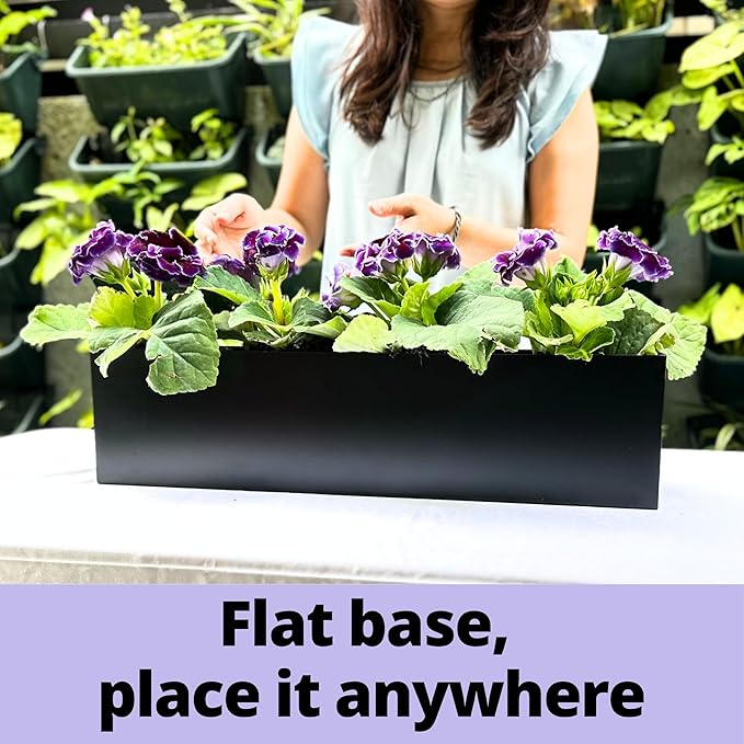 LaLaGreen Wall Planters for Outdoor Plants Carbon Steel Black Metal Hanging