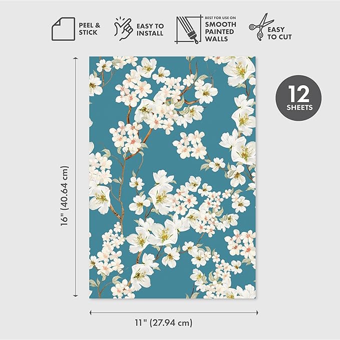Main Street Peel and Stick Wallpaper Eco-Friendly Sheets 12 Pack, 11 X 16 Inch
